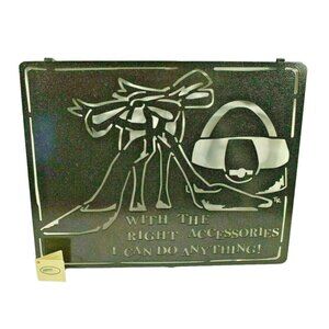 Lazart With the Right Accessories 16 inch Metal Laser Cut Hanging Wall Art Shoes